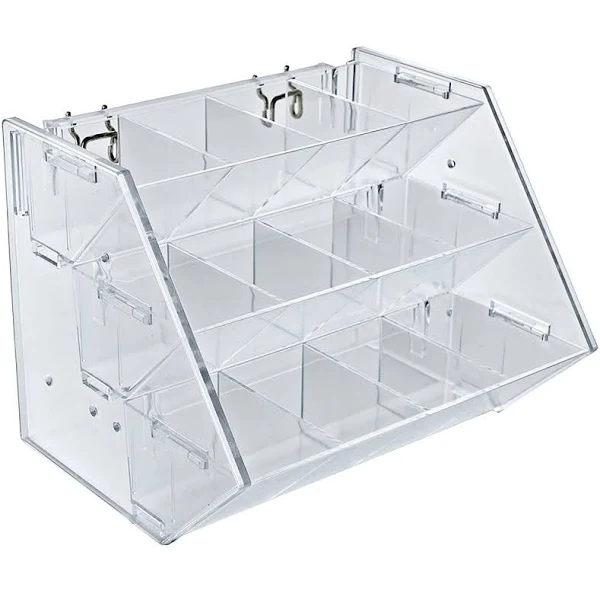 Azar 12 Compartment 3 Step Counter/Pegboa<wbr/>rd/Slatwall Tray Clear 223012