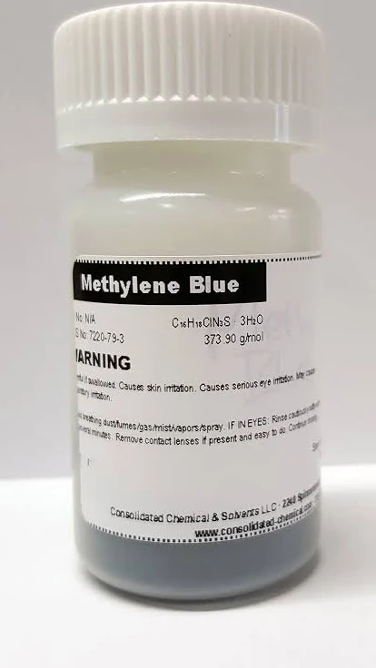 Methylene Blue Powder Powder 98% Pure 50g Bottle