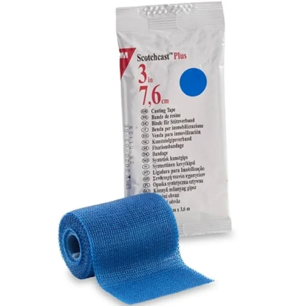 Scotchcast Plus Cast Tape 3 Inch X 12 Foot Fiberglass Blue, 82003B - ONE ROLL