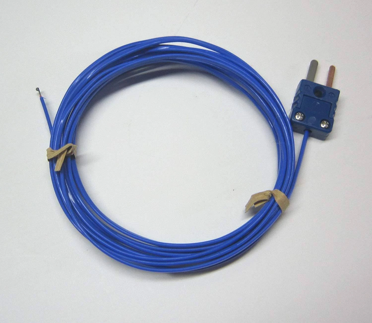 T-Type Thermocouple Type-T, PFA-Insulated Probe, Mini Connector, Exposed Sensor, 10ft, 24 Gauge