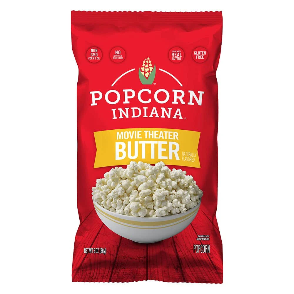 Popcorn Indiana Movie Theater Butter Popcorn, 4.75 Ounce, 12 per Case