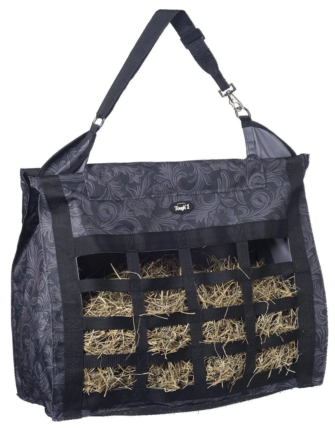 Tough-1 Heavy Denier Nylon Hay Tote Black Tooled