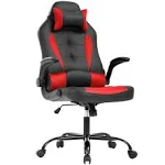 BestOffice PC Gaming Chair Ergonomic Office Chair Desk Chair with Lumbar Support Flip Up Arms Headrest PU Leather Executive High Back Computer Chair