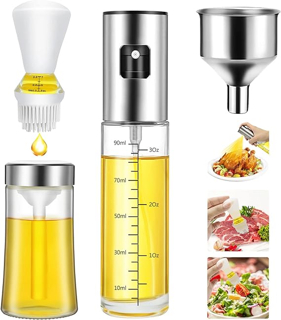 Generic Olive Oil Sprayer and Dispenser with Silicone Brush for Cooking, Spray ...