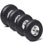 (4 Pack) AR-PRO 10" Heavy-Duty Replacement Tire and Wheel - 4.10/3.50-4" with 10" Inner Tube, 5/8" Axle Bore Hole, 2.2" Offset Hub and Double Sealed Bearings for Hand Trucks and Gorilla Cart