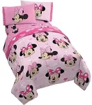 Disney Minnie Mouse Hearts N Love Pink 5 Piece Full Bed Set, Kids Bedding