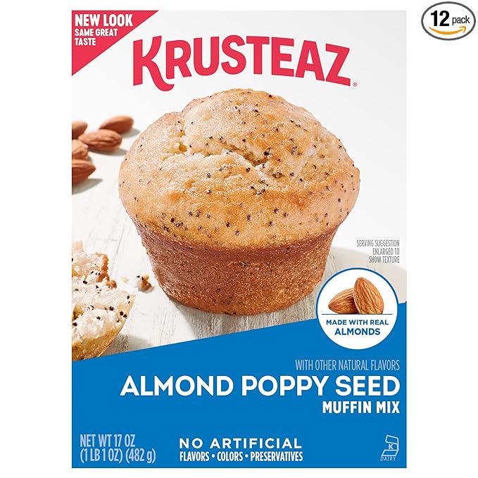 Krusteaz Almond Poppy Seed Muffin Mix, 17 Ounce (Pack of 12)