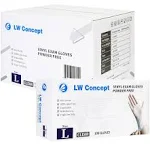 LW Concept Disposable Vinyl Gloves | 3.5 Mil Clear Latex &amp; Powder Free Plastic Gloves, 1000 Count – Large Size