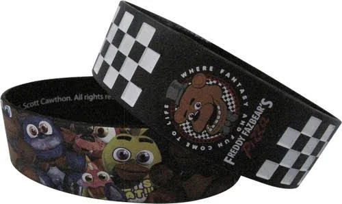 [4-Pack] Five Nights at Freddy's 1-inch Wide Rubber Wristband Bracelets