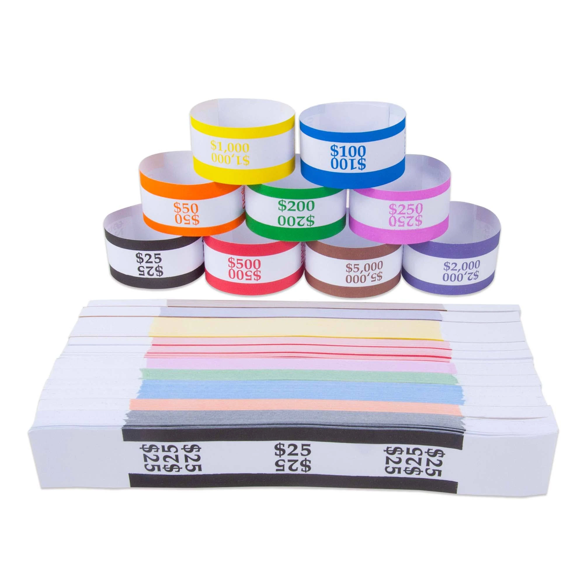 L Liked Money Band Bundles Self Sealing Currency Straps for Bill Wrappers (9 ...