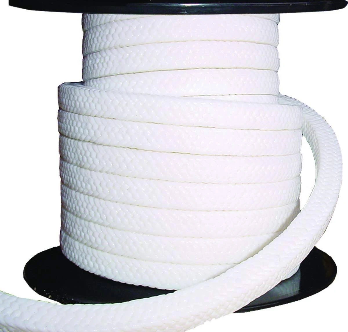 1400L - Pure Virgin PTFE Braided Compression Packing, Clean White, Oil Lubricated, for Pump Valve or Mechanical Seal, 1/2" x 1/2", 5 lb Spool(26 feet)