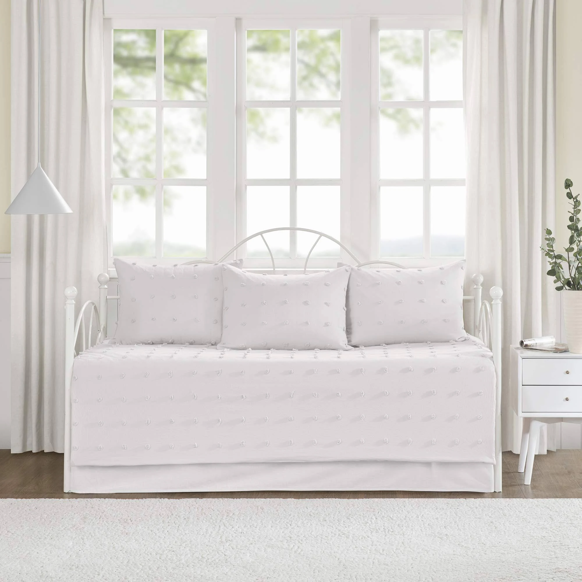 Brooklyn Cotton Jacquard Daybed Set - Ivory - Urban Habitat