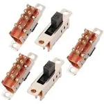 Uxcell 5pcs 3 Position 8p DPDT Panel Mount Micro Slide Switch Latching Toggle Switch