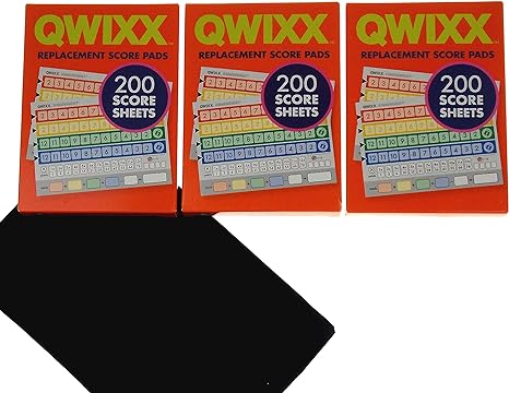 Qwixx 3 Replacement Score Pad Boxes Bundle - 600 Score Sheets (Score Cards ...