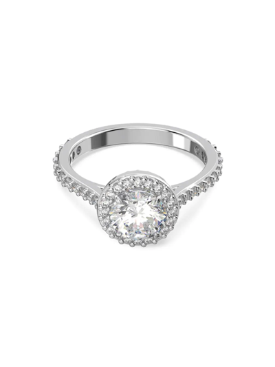 Shop Swarovski Women's Constella Rhodium-plated & Crystal Cocktail Ring