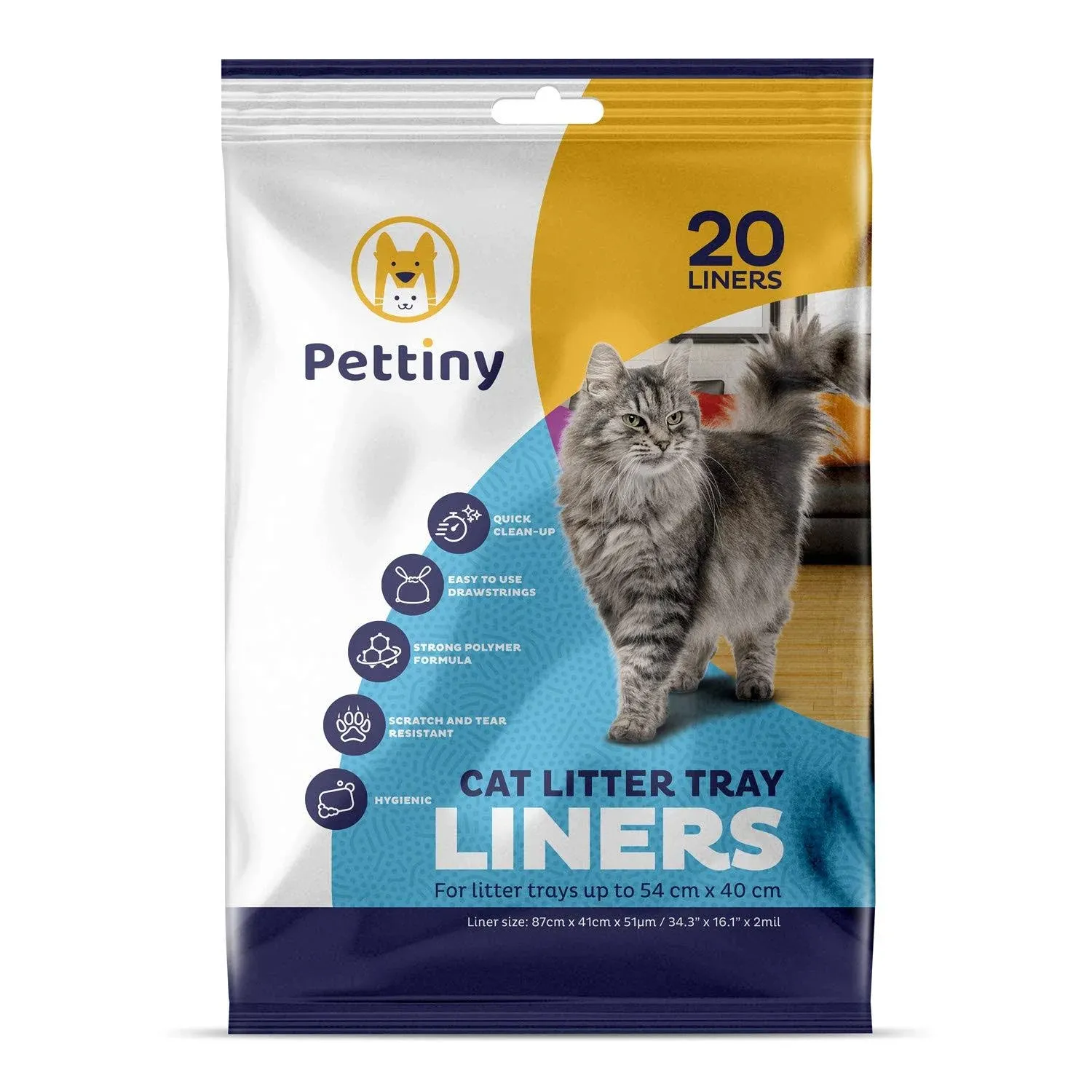 20 Cat Litter Box Liners with Drawstrings Scratch Resistant Cat Litter Bags f...