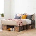 South Shore Avilla Storage Bed with Baskets - Fall Oak - Queen