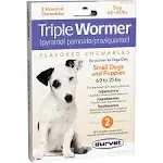 Durvet Triple Wormer Chewable Tablets for Small Dogs & Puppies 2 Count