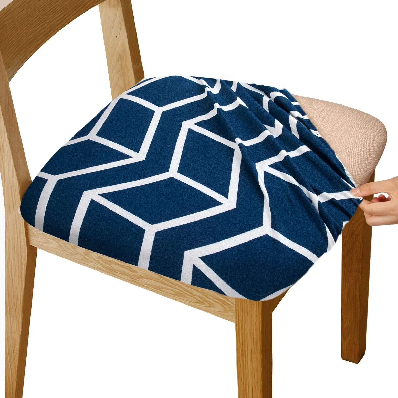 Gute Stretch Printed Chair Seat Covers with Elastic Ties and Button, Removable ...