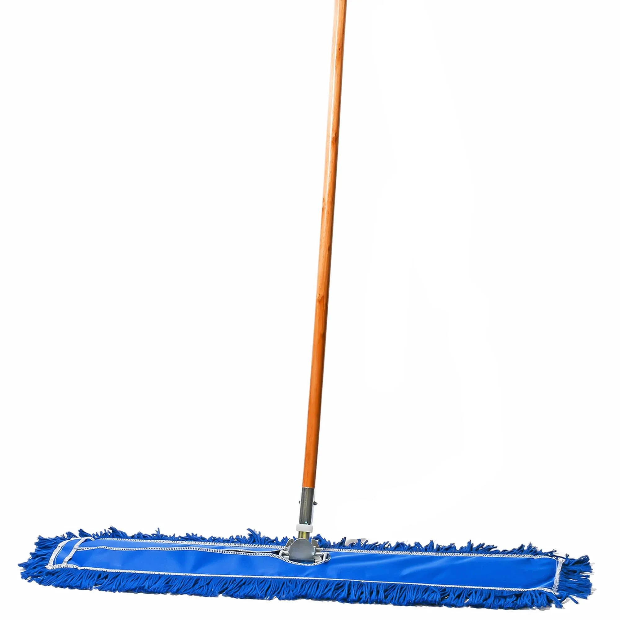 Tidy Tools Industrial Dust Mop for Floor Cleaning, Floor Mop Wood Handle, 36 inch Cotton/Nylon Head, Blue, Size: 36 x 5 inch