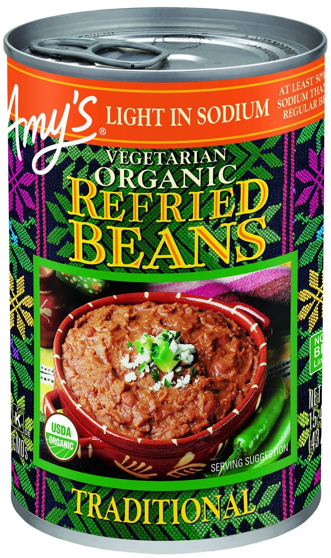 Amys Refried Beans, Organic, Traditional - 15.4 oz