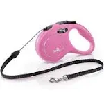 Flexi New Classic Retractable Leash, Small, Cord, 16 Feet, Pink