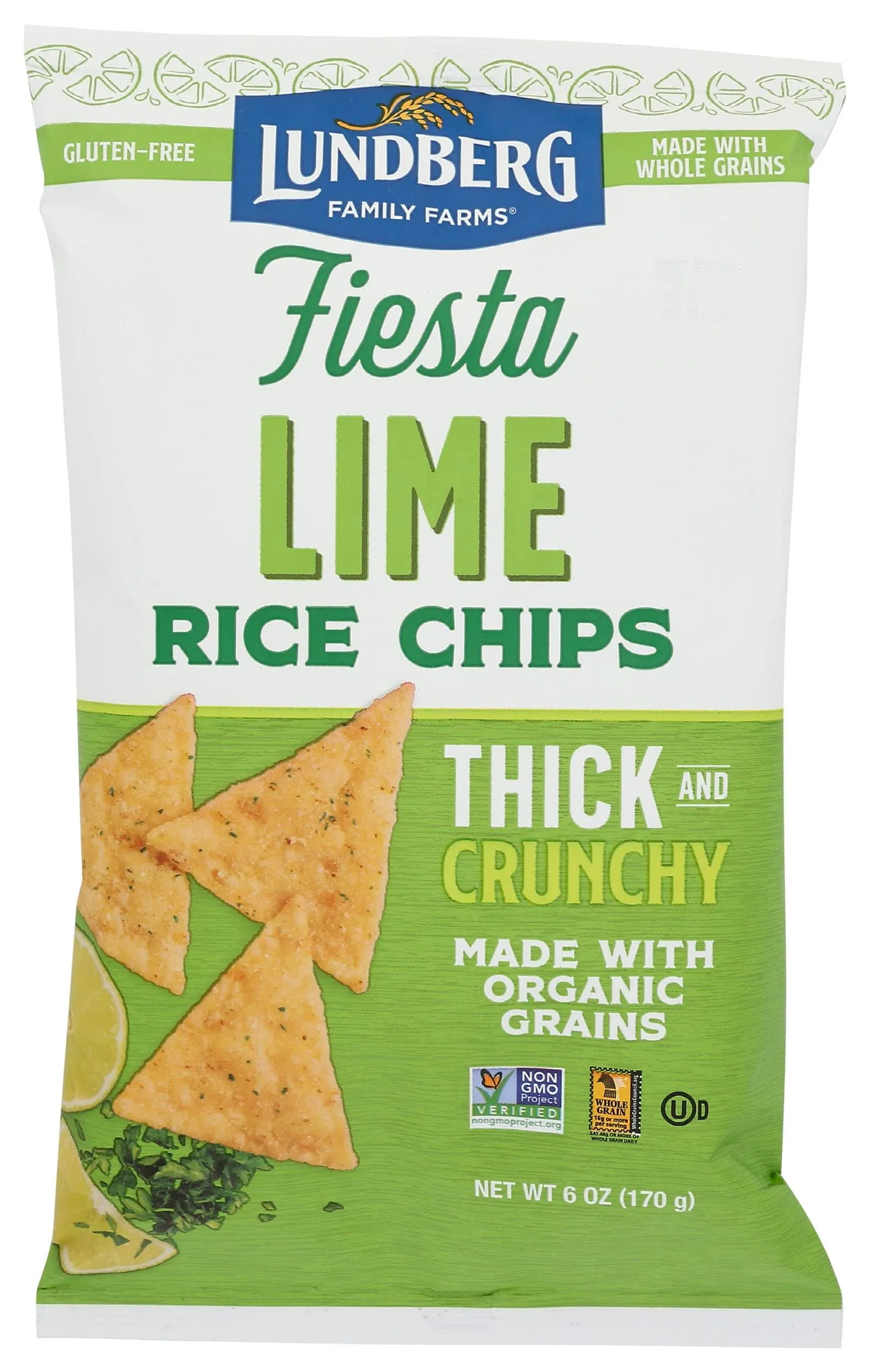 Lundberg Family Farms Rice Chips, Fiesta Lime, 6 Ounce (Pack of 12)