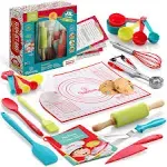 31 Pcs Kids Cooking &amp; Baking Set with Kids Knife &amp; Real Cooking Utensils