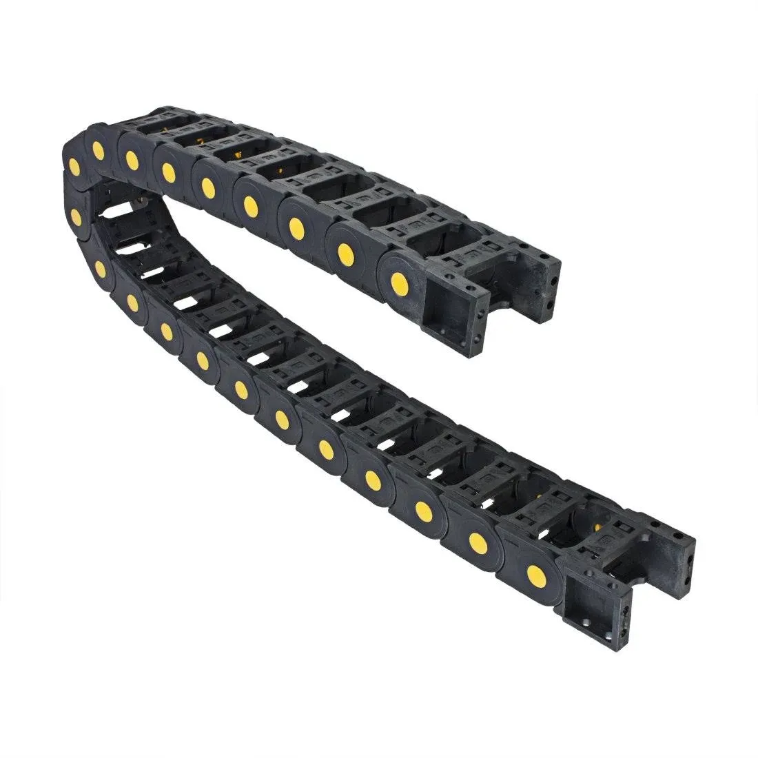 uxcell R55 25mm x 50mm Black Plastic Open Type Cable Wire Carrier Drag Chain 1M Length for CNC