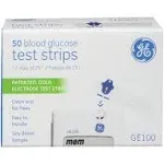 GE GE100 Blood Glucose Test Strips - 50 test strips