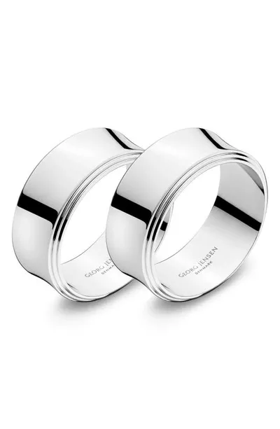 Pyramide Napkin Rings In Silver