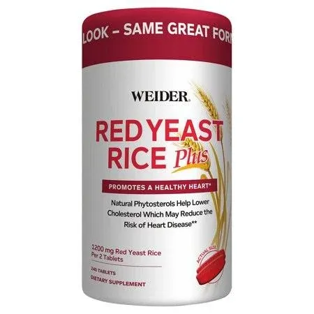 Weider Red Yeast Rice Plus 1200 mg., 240 Tablets