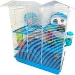 Mcage Large 5-Levels Twin Tower Crossover Level Play Tube Hamster Habitat Mouse Home Rodent Gerbil House Mice Rat Wire Animal Cage