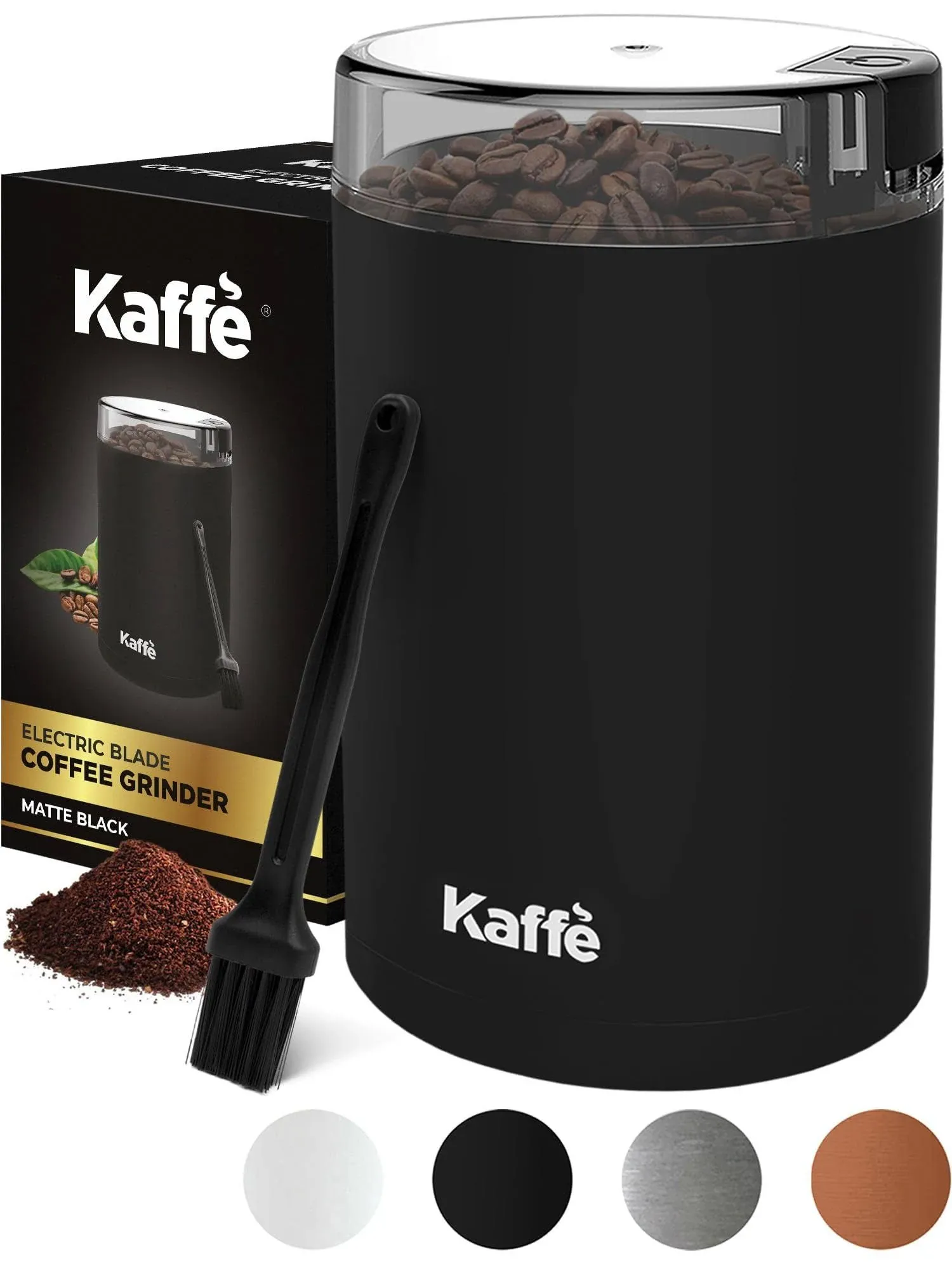 Kaffe Coffee Grinder Electric Spice Grinder W/ Cleaning Brush Easy On/off For Es