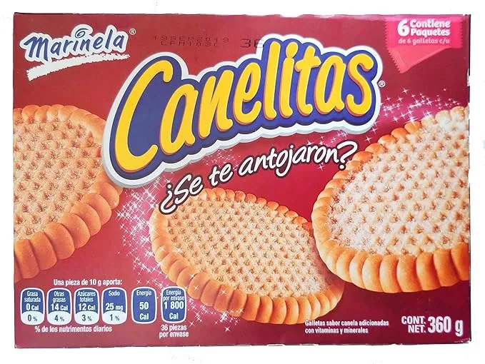 Marinela Canelitas, Irresistible Mexican Cinnamon Cookies, 1 box (6 individual bags). Great for lunch, camping, snack. Kids favorite snack. …