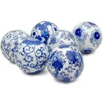 3 in. Blue and White Decorative Porcelain Ball Set