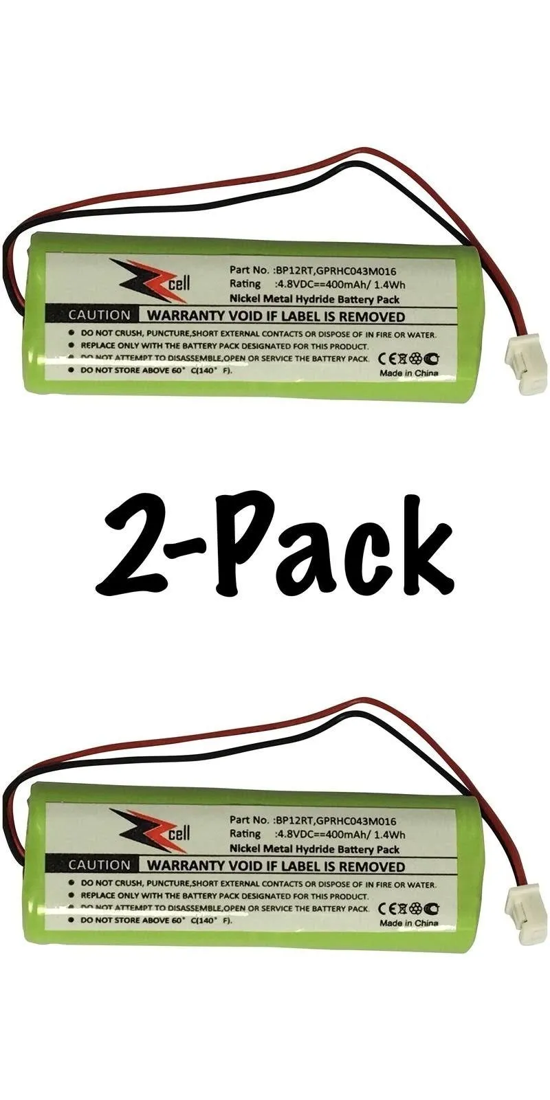 ZZcell® 2-Pack Battery Replacement for Dogtra Transmitter BP12RT, 175NCP, 200NC, 200NCP, 202NCP, 280NCP, 282NCP, 1900NCP, 1902NCP, 300M, 302M, 7000M, 7002M, 7100H, 7102H, 7100, 7102, 1100NC, 2000B