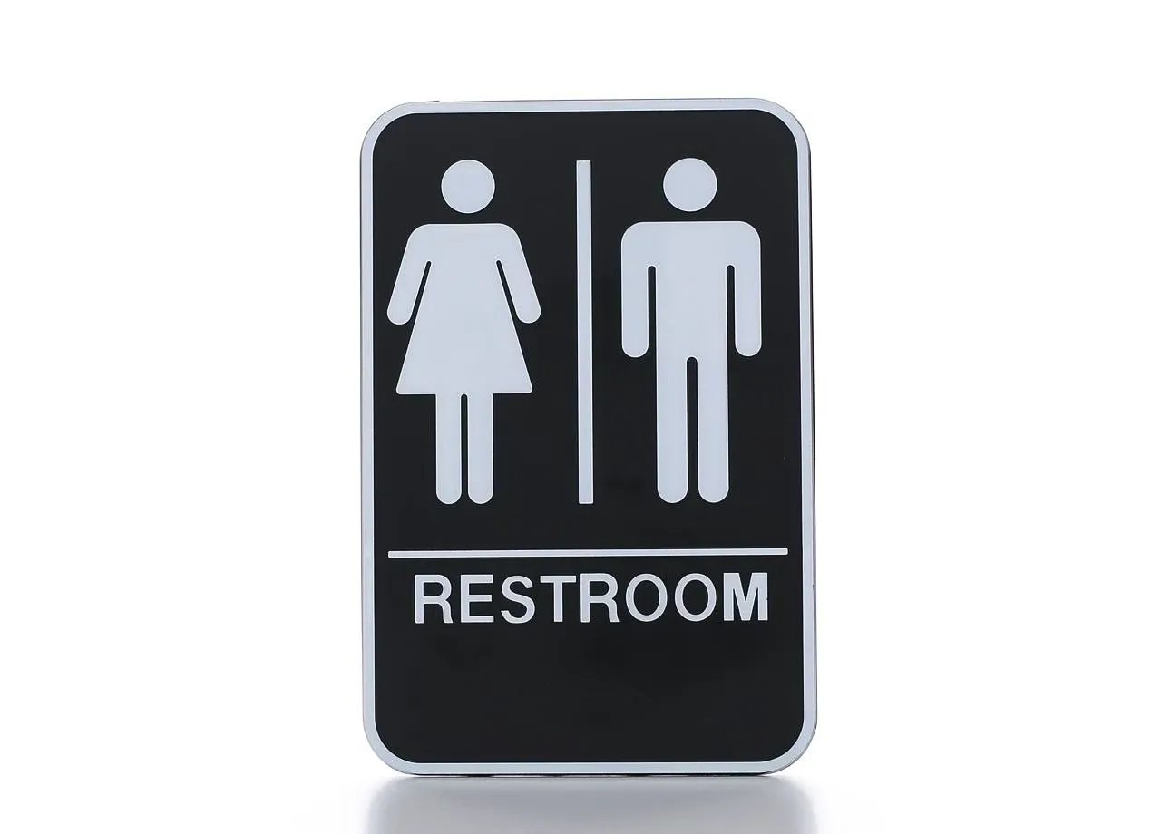 Cosco ADA Sign, MENS/WOMEN Combo, 6" x 9", Black (098096)