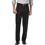 Men's Haggar Premium No-Iron Khaki Stretch Classic-Fit Flat-Front Pants - Black - 38x29