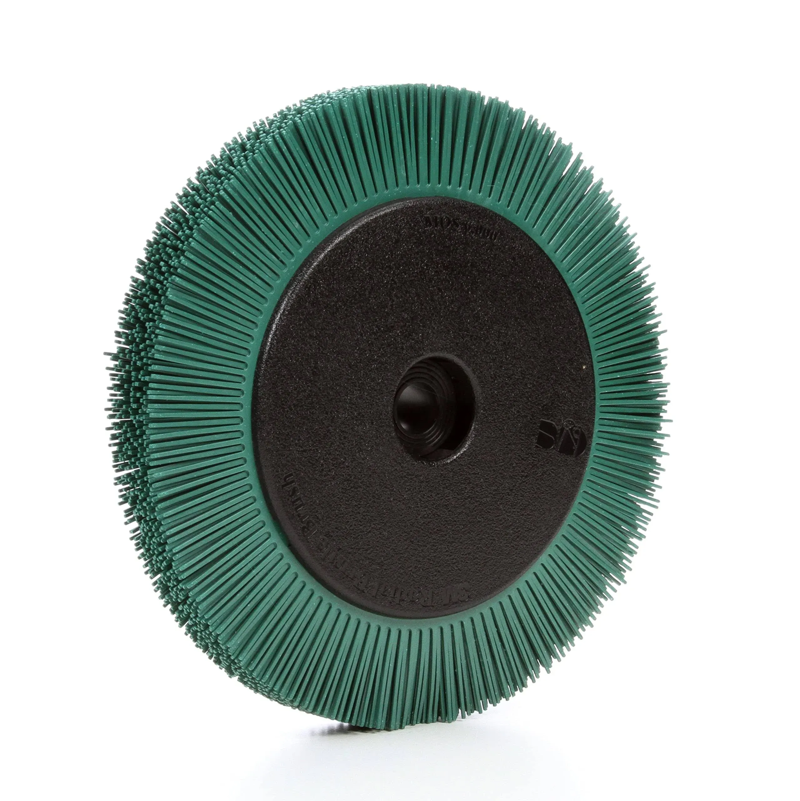 Scotch-Brite Radial Bristle Brush, Aluminum Oxide, 6000 rpm, 8 Diameter x 1 Width, 50 Grit, Green (Pack of 1)