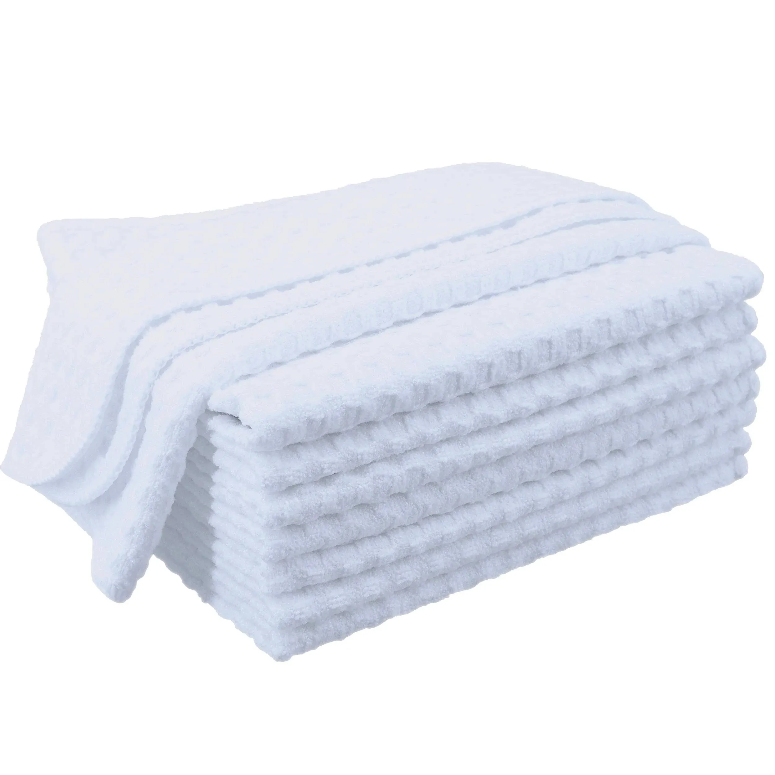 Mainland Textiles LLC POLYTE Ultra Premium Microfibre Kitchen Dish Cloth Waffle Weave, 8 Pack (30x30 cm, White)