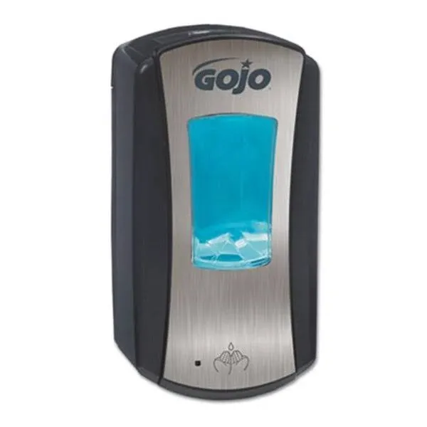 GOJO 191904 LTX-12 Touch-Free Dispenser, 1200mL, 5 1/4 x 3 1/3 x 10 1/2,Brushed Chrome/Black