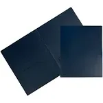 JAM Paper Heavy Duty 2-Pocket School Folders, Navy Blue, 6/Pack (383HNAA)