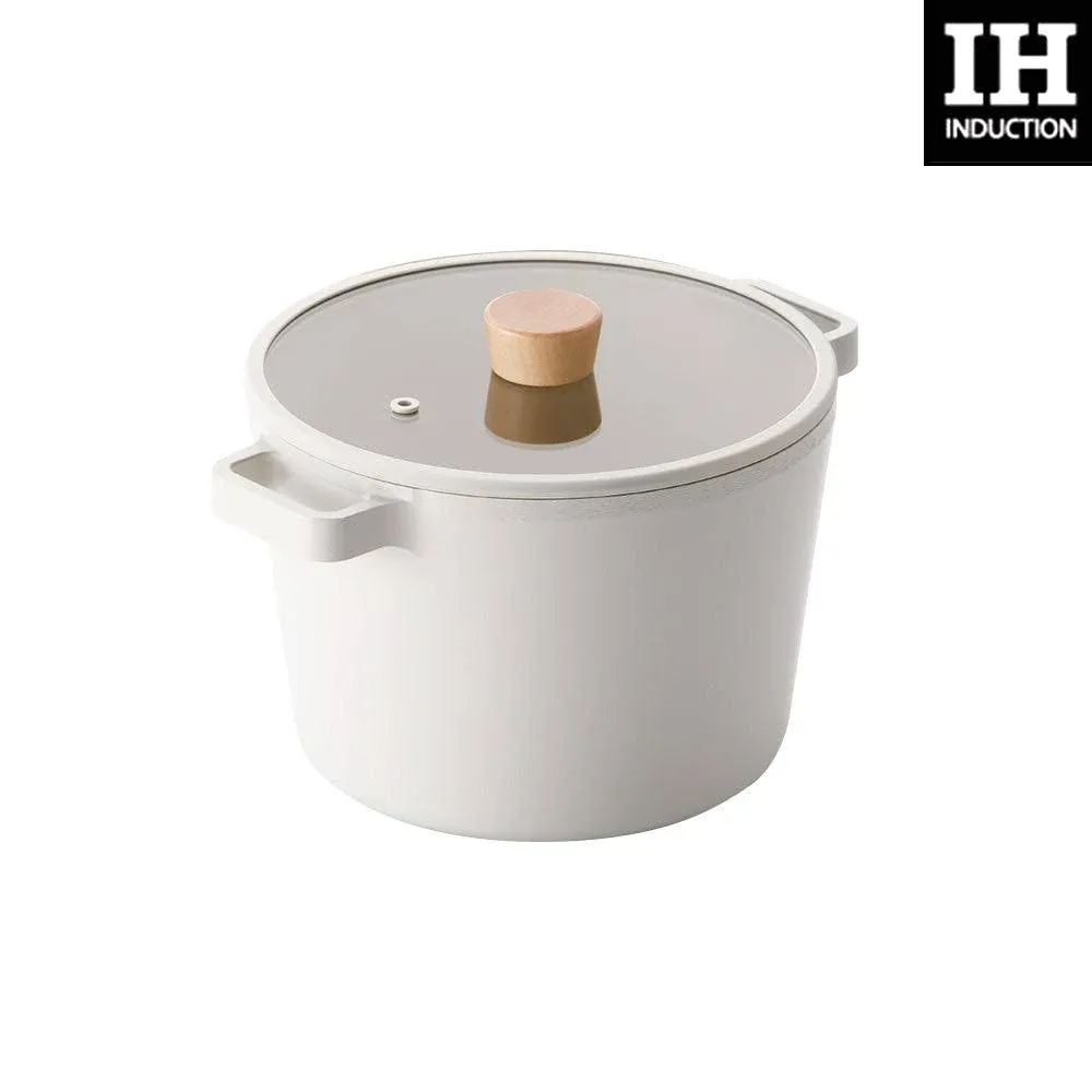 Neoflam FIKA 4.9-Quart Deep Stock Pot, with Glass Lid