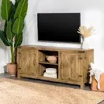 Walker Edison Georgetown Modern Farmhouse Double Barn Door TV Stand for TVs up to 65 Inches, 58 Inch, Barnwood