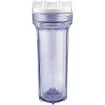 Pentair Pentek 158117 Traditional Slim Line Filter Housing, 1/4" NPT #10 Under Sink Clear Water Filter Housing with Pressure Relief Button, 10-Inch, Clear