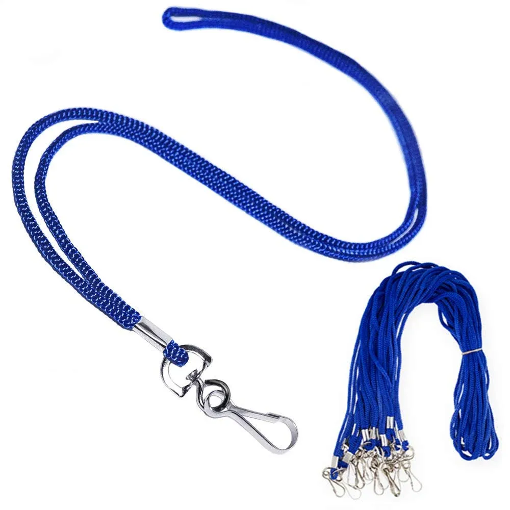 BAITEER 120 Pcs Blue Lanyards Premium Bulk Lanyards Round 36 with Swivel J Hook ...