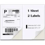 BESTEASY 1000 Half Sheet Self Adhesive Shipping Labels, 500 sheets, White 