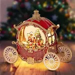 Christmas Snow Globes,Christm<wbr/>as Carriage Snow Globe with 8 Music &amp; Timer,