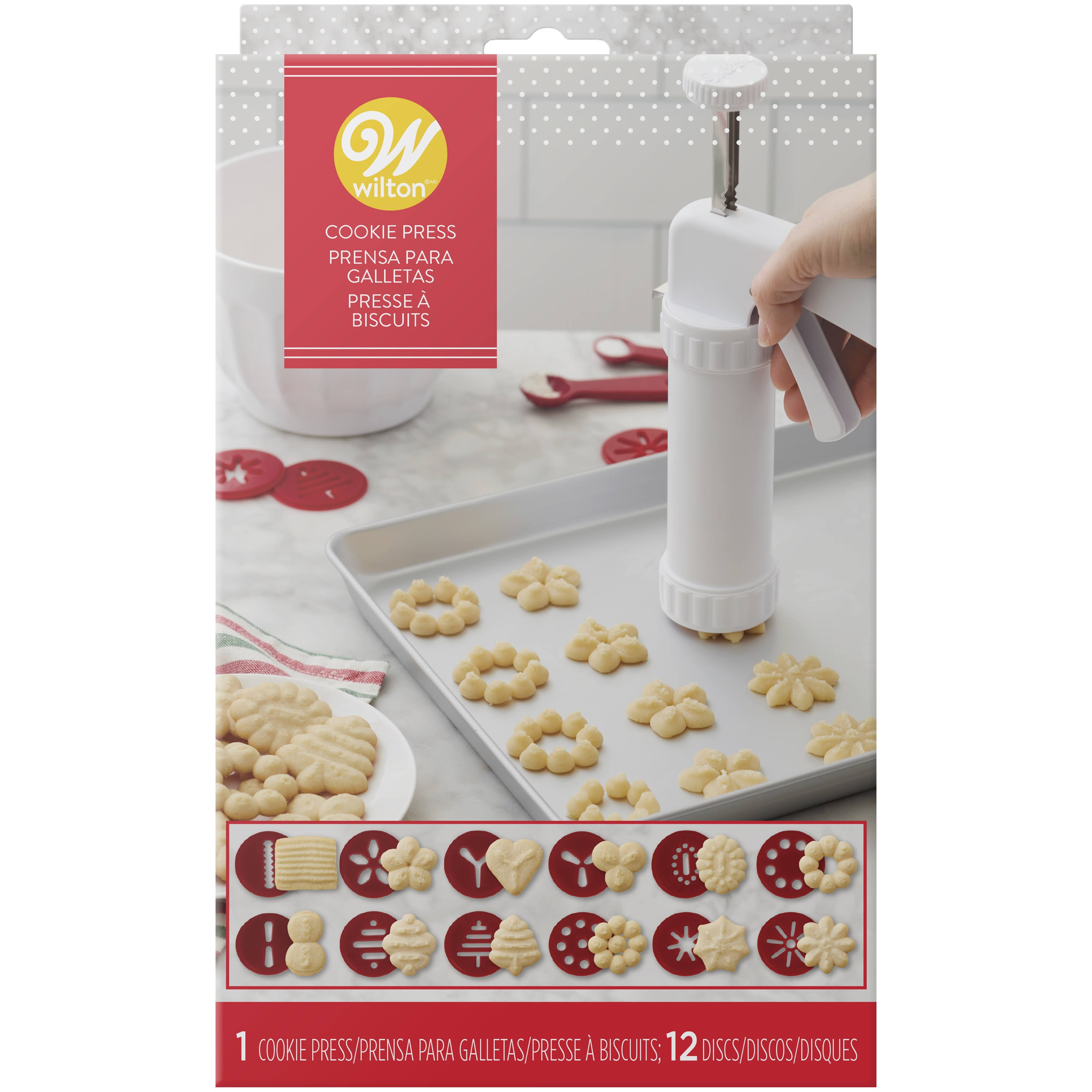 Wilton Cookie Press 12 Assorted Discs Shapes Manual 